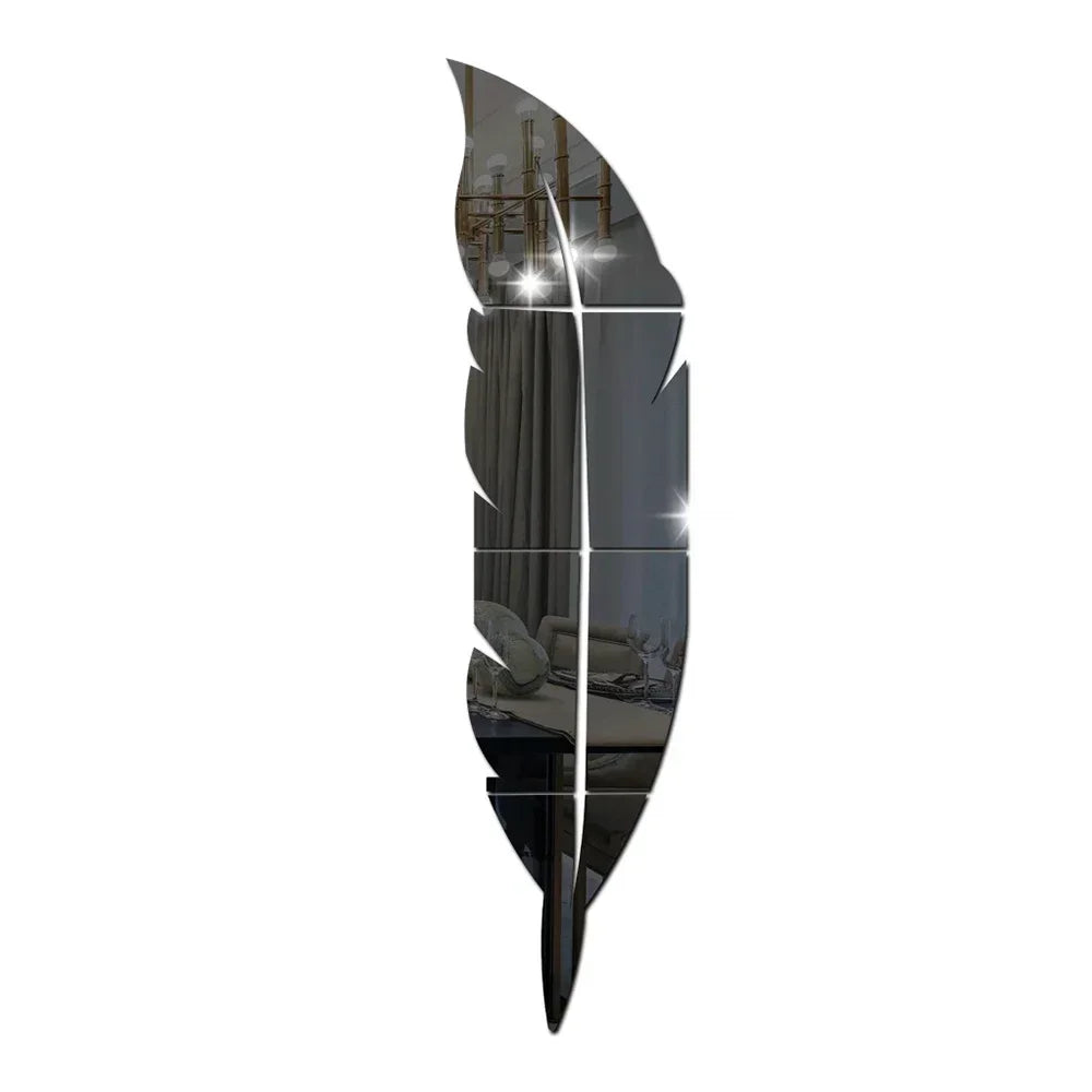 3D Dancing Feathers Mirror Wall Stickers - TopTrendingCart.com