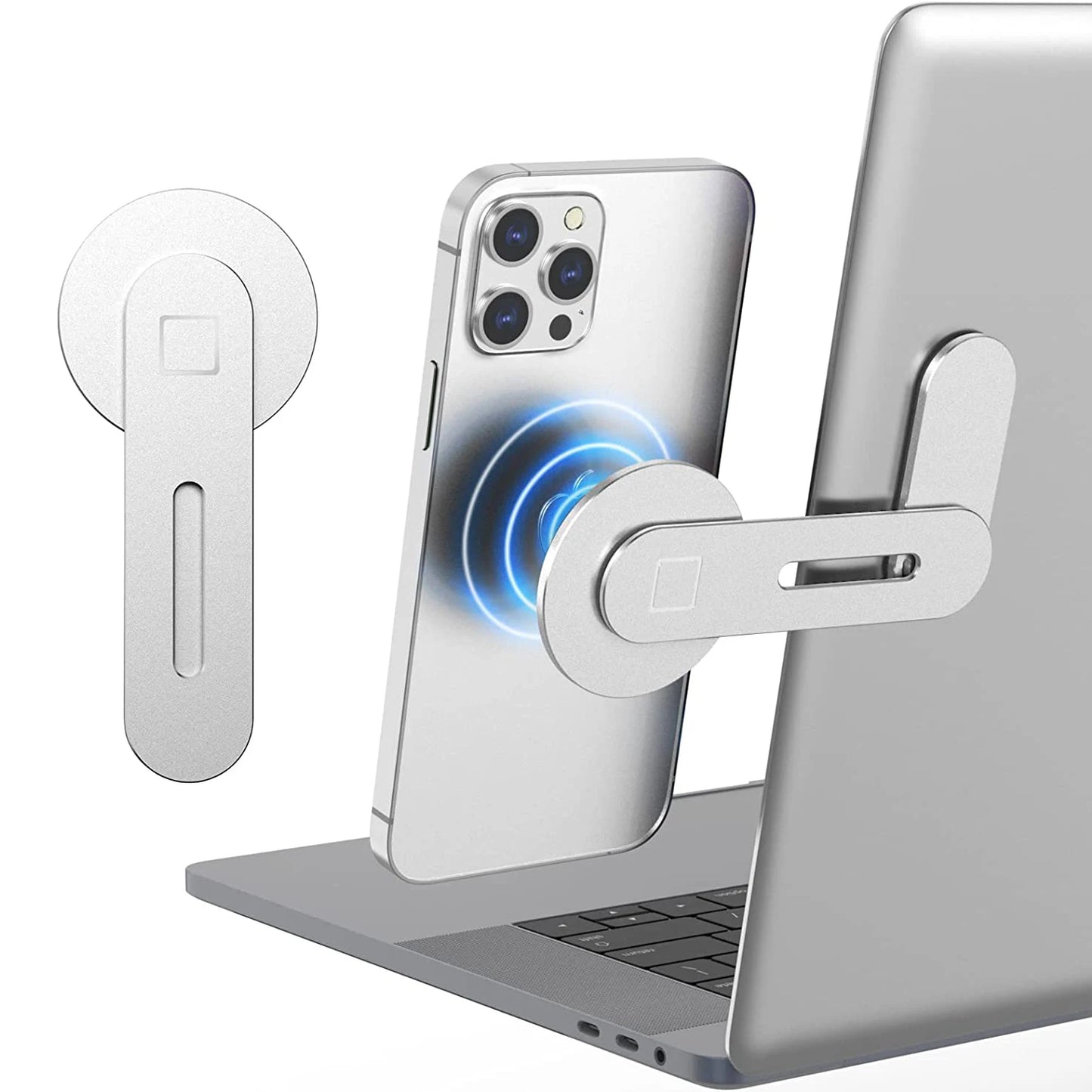 Magnetic Phone Holder for Laptop, Adjustable Desktop Monitor Laptop Phone Side Mount,Foldable Computer Monitor Expansion Bracket - TopTrendingCart.com