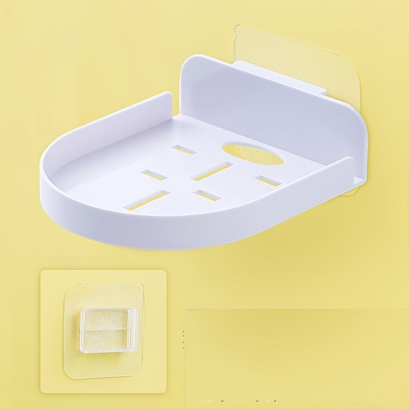 Wall Hanging Floating Shelf for Living Room Storage - Classic Style Plastic Holder for Routers, Cameras, Projectors - No-Drill Universal Mounting Tray for Home Organization - TopTrendingCart.com