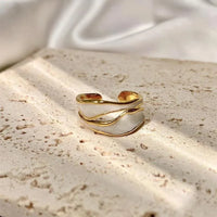 White Enamel Ring : Irregular & Modern | TopTrendingCart