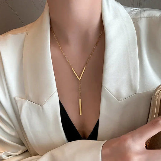 V-shaped Long Sexy Clavicle Necklace - TopTrendingCart.com