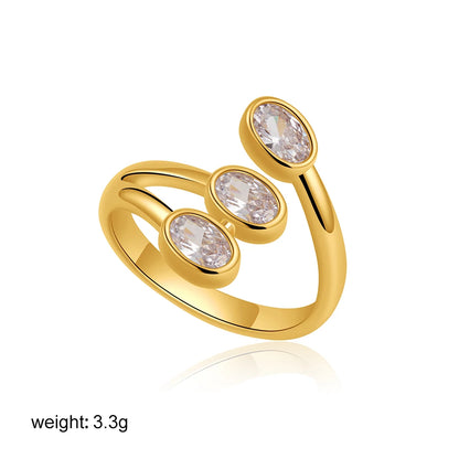 Stainless Steel Water Drop Shaped Zircon Ring - TopTrendingCart.com
