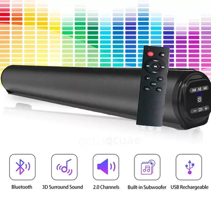Portable Super Powerful Sound Bar Wireless Bluetooth Speaker Surround Stereo Home TV Sound Box Subwoofer FM Radio Caixa De Som
