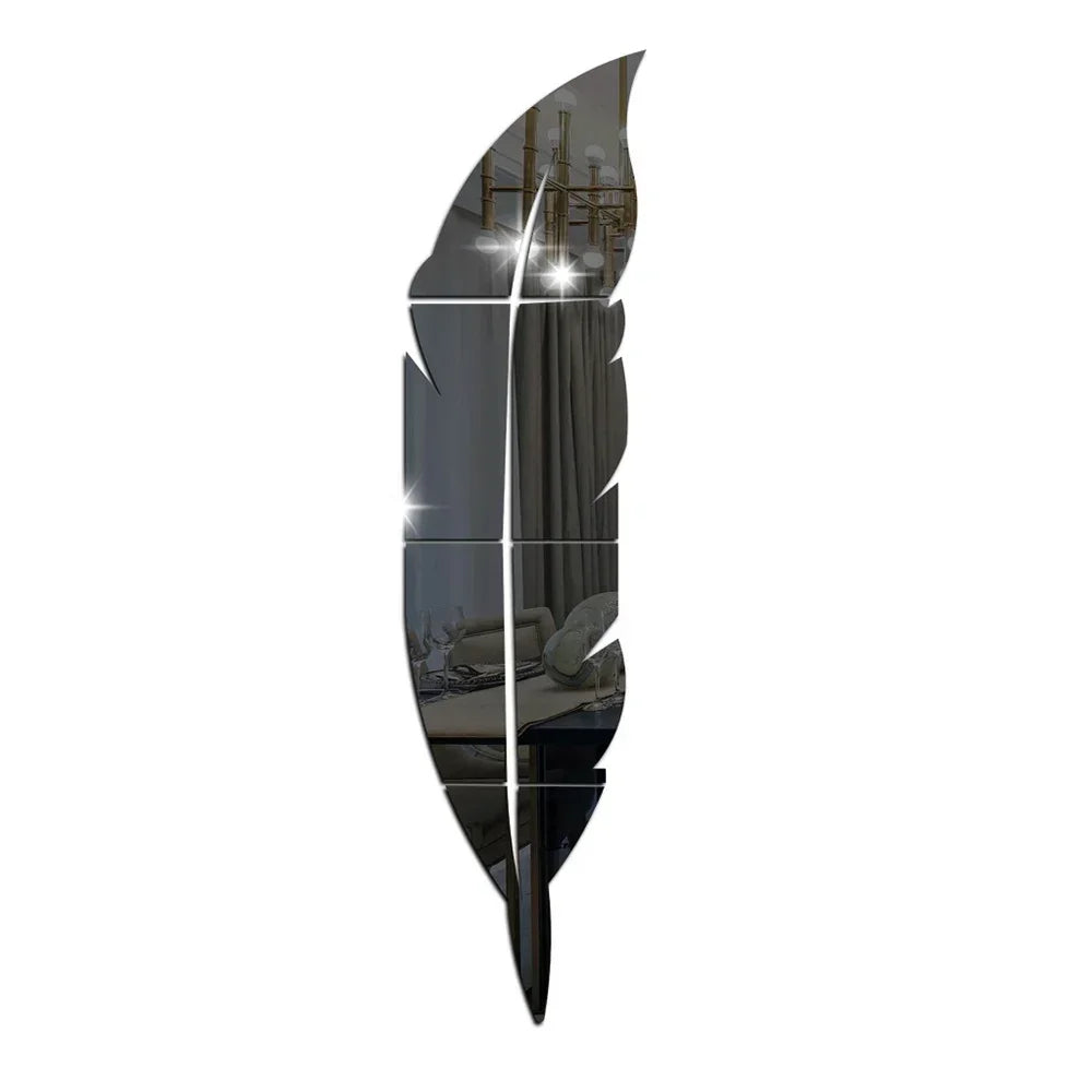 3D Dancing Feathers Mirror Wall Stickers - TopTrendingCart.com