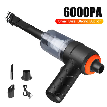 Wireless Car Vacuum Cleaner 6000PA 120W Handheld Rechargeable Vacuum Cleaner Duster Home Car Cleaning Tool - TopTrendingCart.com