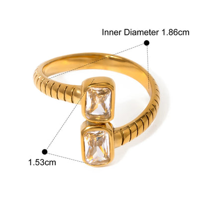 Stainless Steel Water Drop Shaped Zircon Ring - TopTrendingCart.com