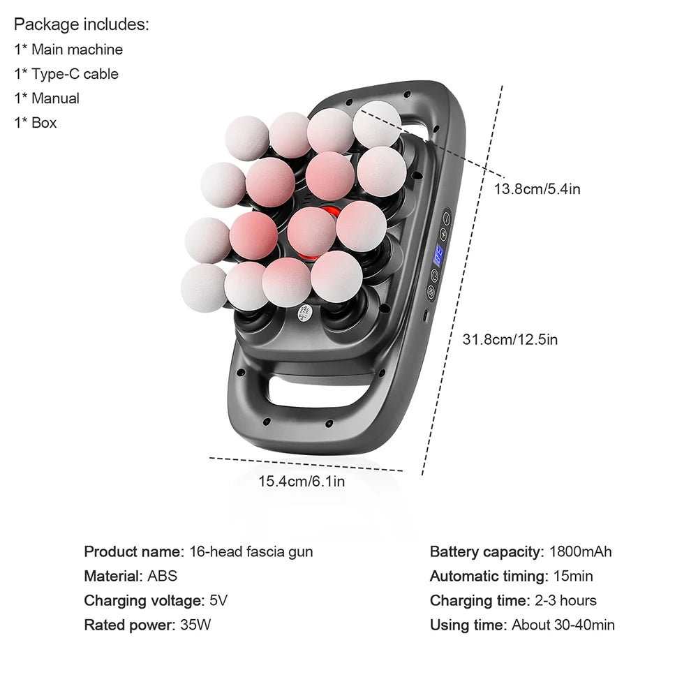 16 Head Deep Tissue Massager