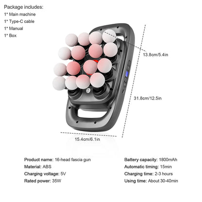 16 Head Deep Tissue Massager