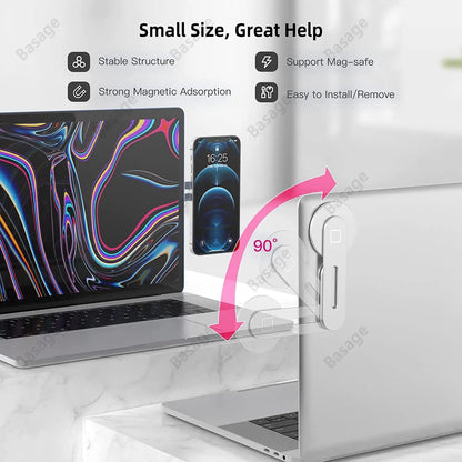 Magnetic Phone Holder for Laptop, Adjustable Desktop Monitor Laptop Phone Side Mount,Foldable Computer Monitor Expansion Bracket - TopTrendingCart.com