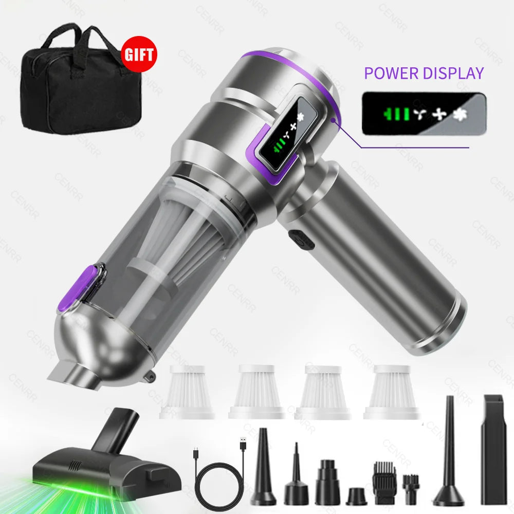 Mini Car Vacuum Cleaner 998000PA Cordless Powerful Portable Car Vacuum Cleaner for Home Handheld Blower Car Cleaner