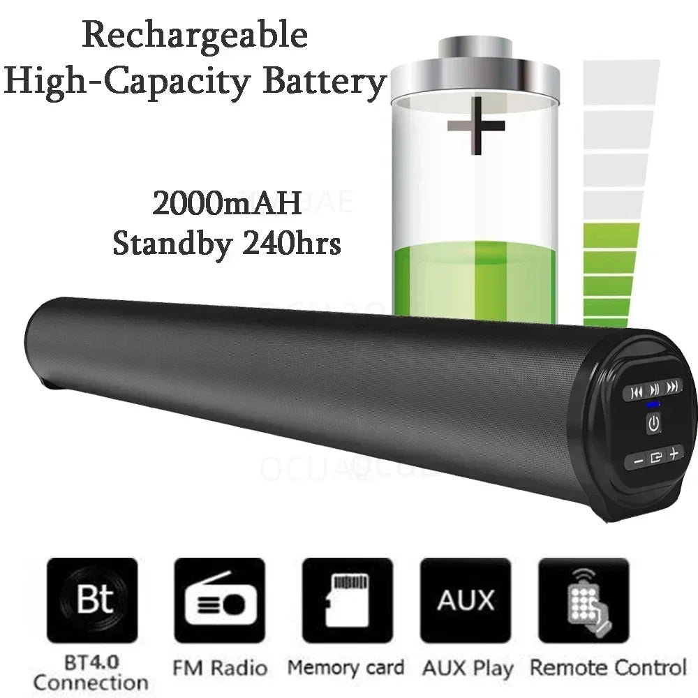 Portable Super Powerful Sound Bar Wireless Bluetooth Speaker Surround Stereo Home TV Sound Box Subwoofer FM Radio Caixa De Som