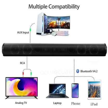 Portable Super Powerful Sound Bar Wireless Bluetooth Speaker Surround Stereo Home TV Sound Box Subwoofer FM Radio Caixa De Som