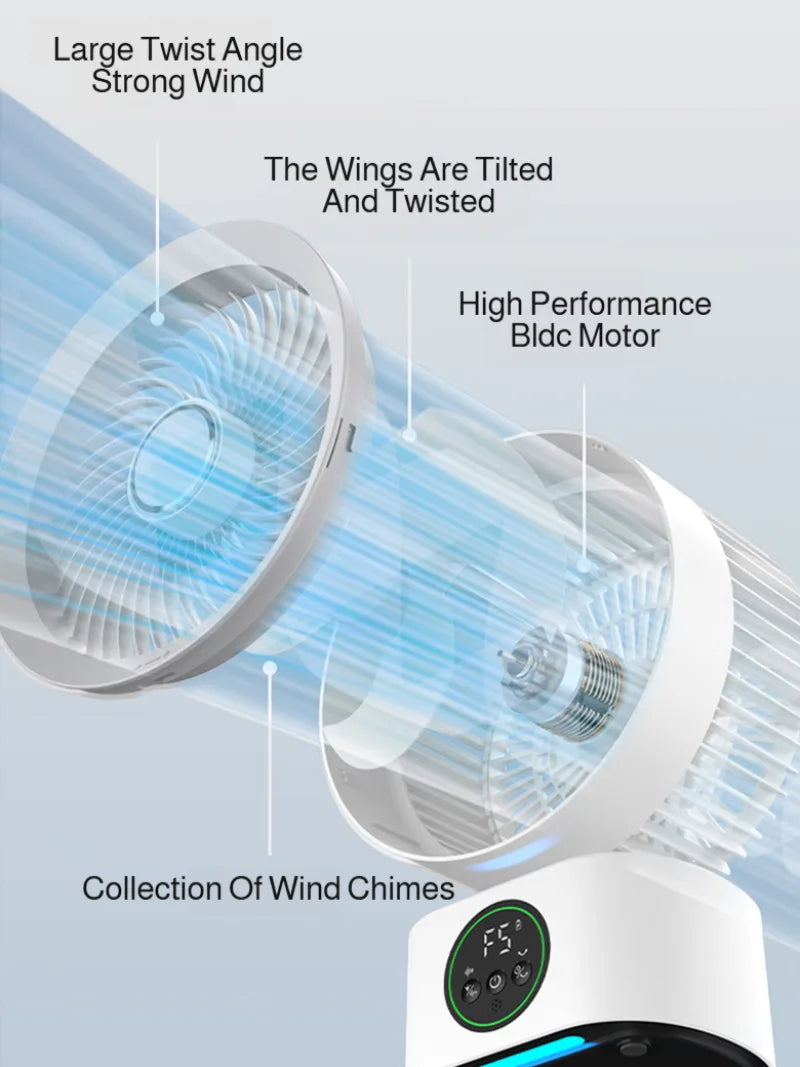 Smart USB Household Air Circulation Fan Outdoor Desktop Shaking Cooling Fan Office Dormitory Student Portable Silent Table Fan