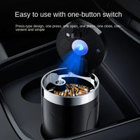 Car Ashtray with Lid | Lining & LED Light | TopTrendingCart