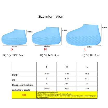 Reusable Waterproof Rain Shoes Covers Silicone Outdoor Rain Boot Overshoes Walking Shoes Accessories Reusable Shoe Cover 1Pair - TopTrendingCart.com