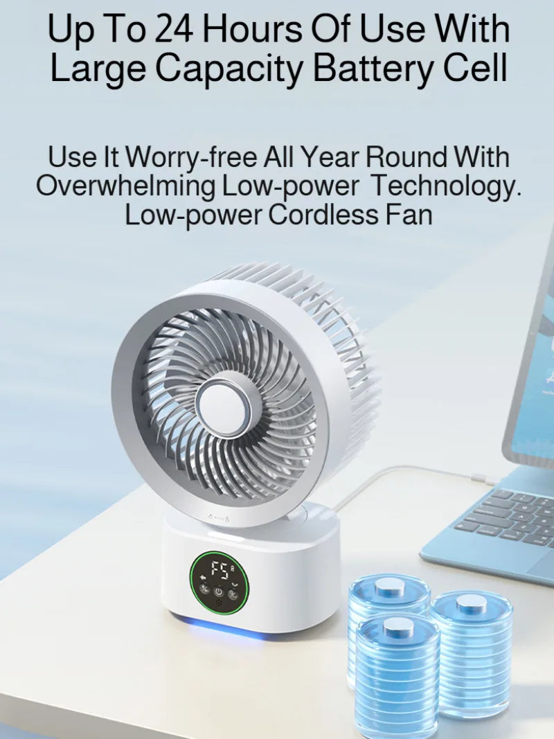 Smart USB Household Air Circulation Fan Outdoor Desktop Shaking Cooling Fan Office Dormitory Student Portable Silent Table Fan