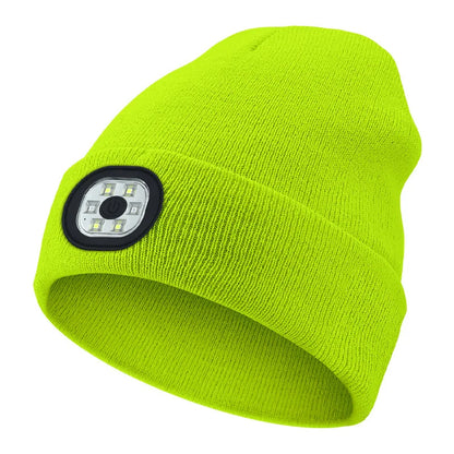 Led Light Knitted Hat Warm Elastic Beanie Autumn Winter Outdoor Sports Night Hiking Fishing Camping Glow Bonnet Unisex Headlight - TopTrendingCart.com