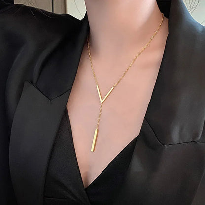 V-shaped Long Sexy Clavicle Necklace - TopTrendingCart.com