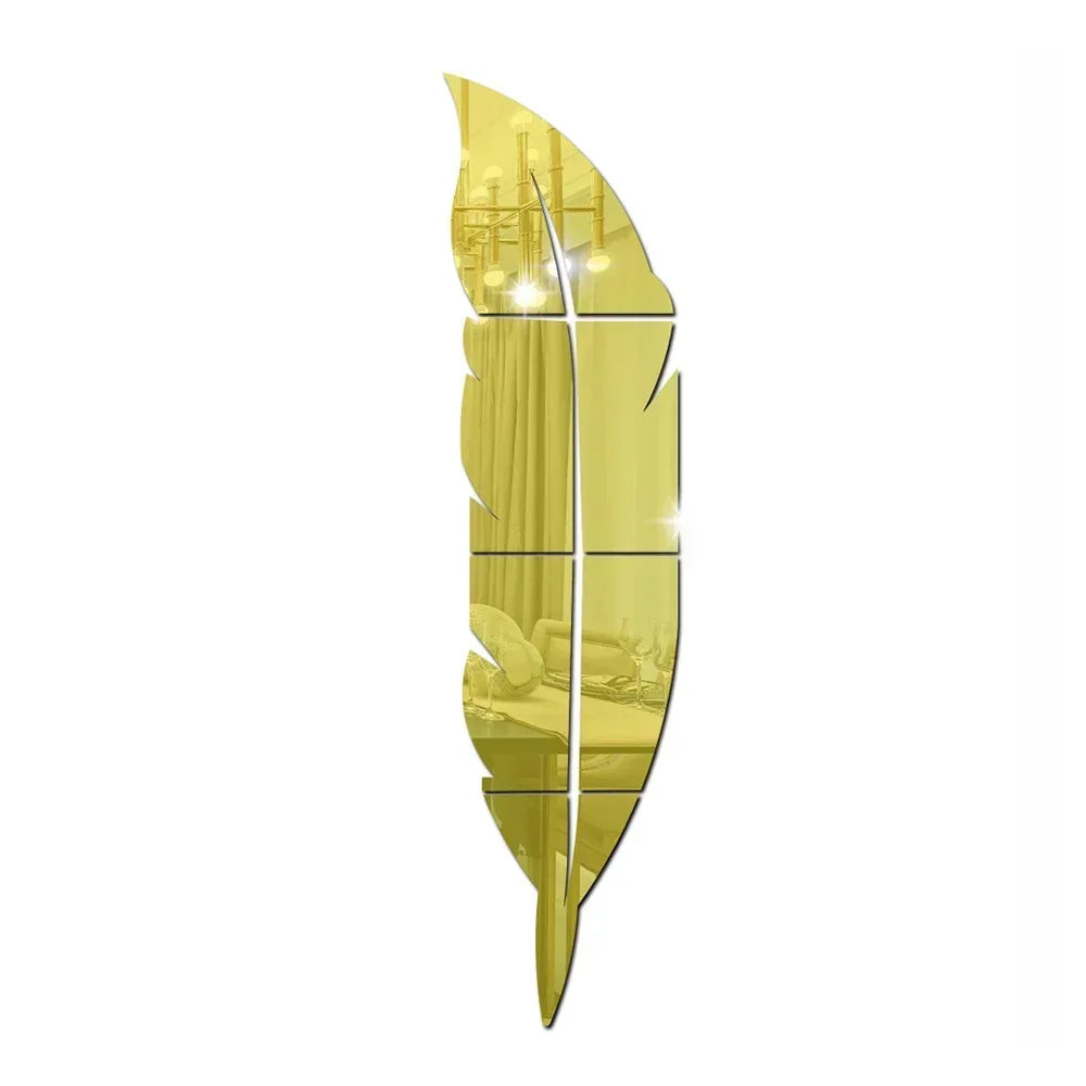 3D Dancing Feathers Mirror Wall Stickers - TopTrendingCart.com