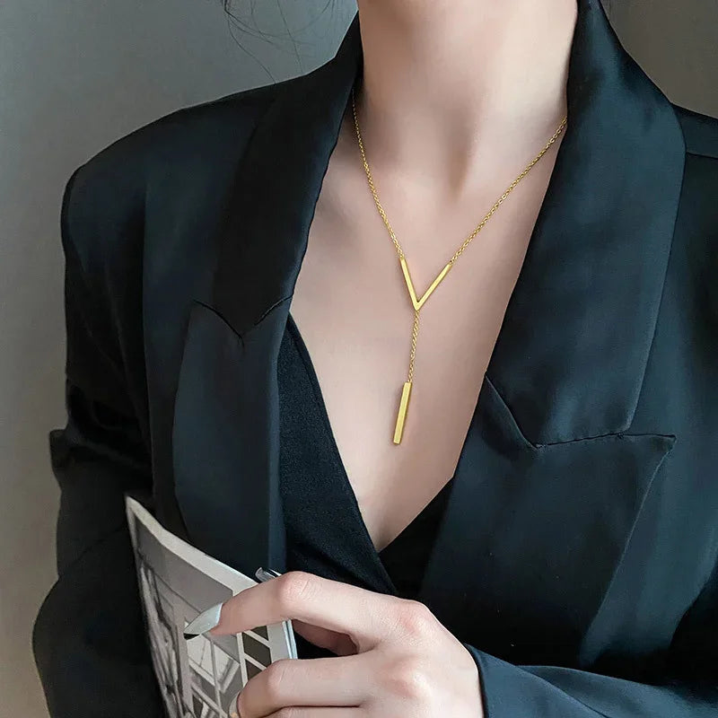 V-shaped Long Sexy Clavicle Necklace - TopTrendingCart.com