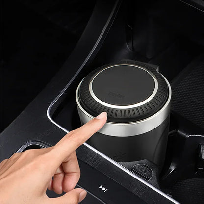 Car Ashtray with Metal Lining and LED Light - TopTrendingCart.com