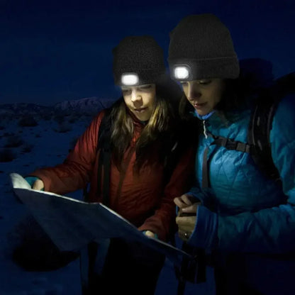 Led Light Knitted Hat Warm Elastic Beanie Autumn Winter Outdoor Sports Night Hiking Fishing Camping Glow Bonnet Unisex Headlight - TopTrendingCart.com