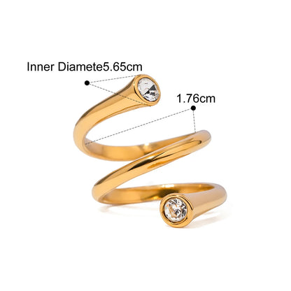 Stainless Steel Water Drop Shaped Zircon Ring - TopTrendingCart.com