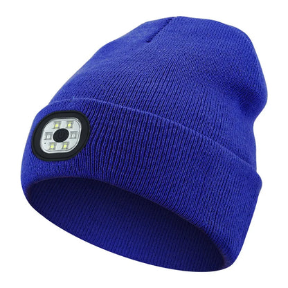 Led Light Knitted Hat Warm Elastic Beanie Autumn Winter Outdoor Sports Night Hiking Fishing Camping Glow Bonnet Unisex Headlight - TopTrendingCart.com
