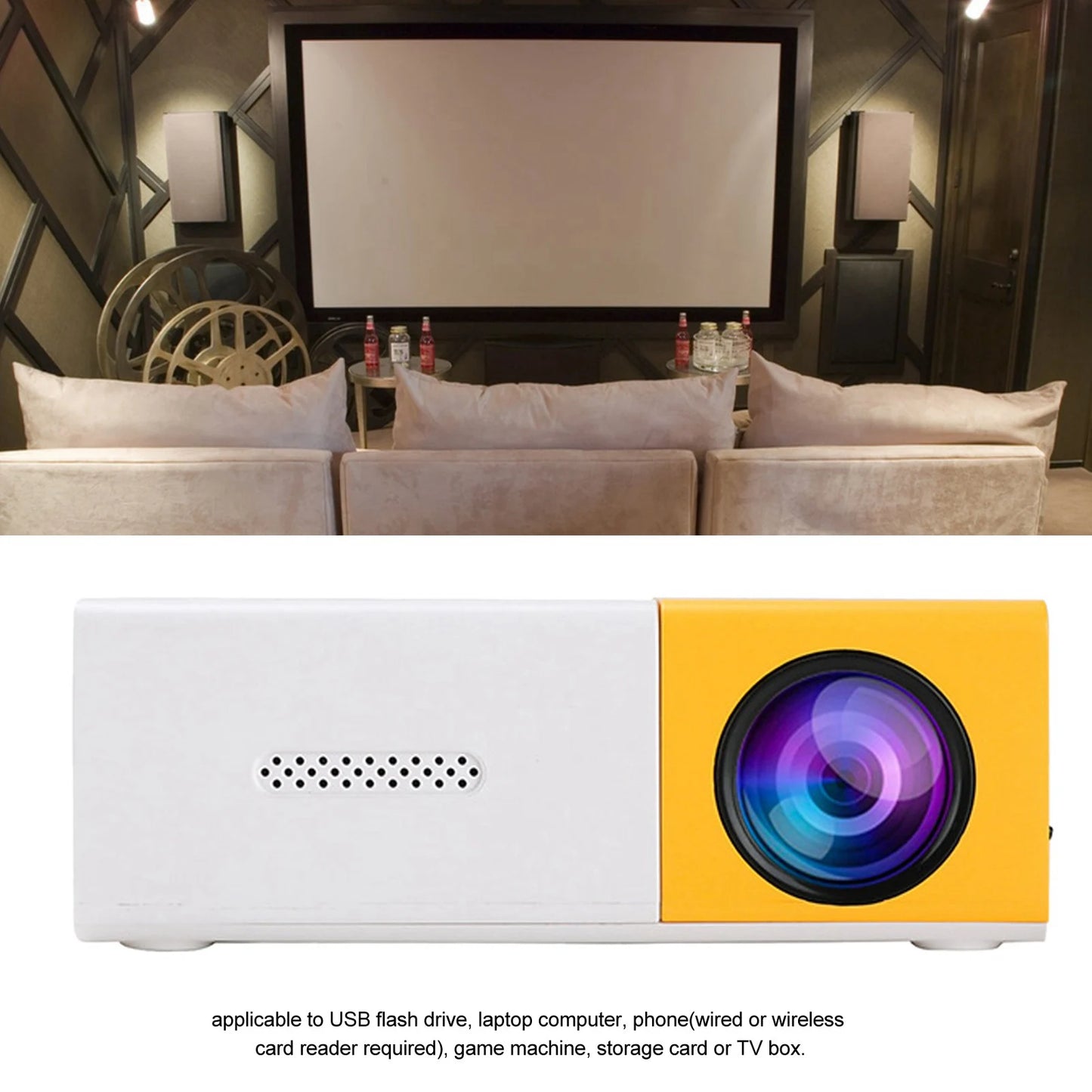 Mini Projector LCD 1080P Support AV VGA HD USB Remote Control Portable Projector for Family Movie Projector Portable Projector - TopTrendingCart.com