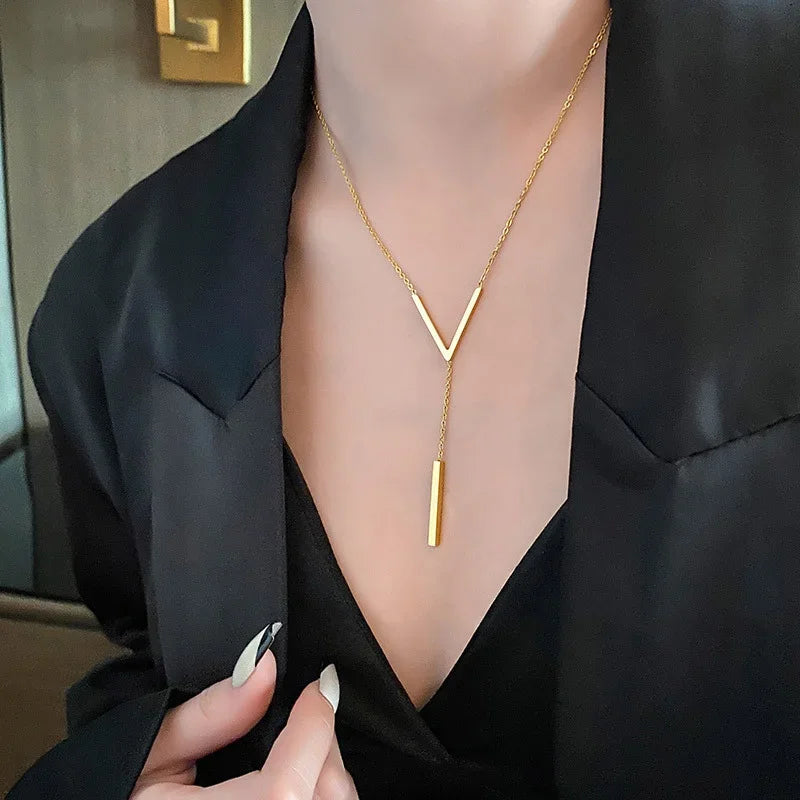 V-shaped Long Sexy Clavicle Necklace - TopTrendingCart.com