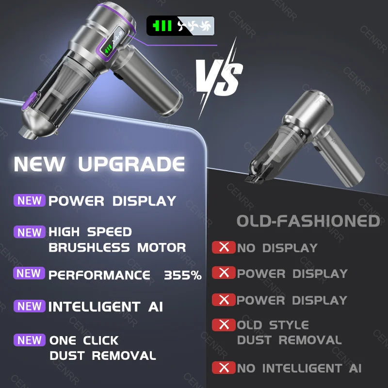 Mini Car Vacuum Cleaner 998000PA Cordless Powerful Portable Car Vacuum Cleaner for Home Handheld Blower Car Cleaner