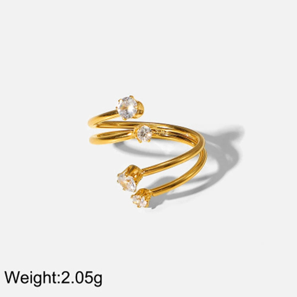Stainless Steel Water Drop Shaped Zircon Ring - TopTrendingCart.com