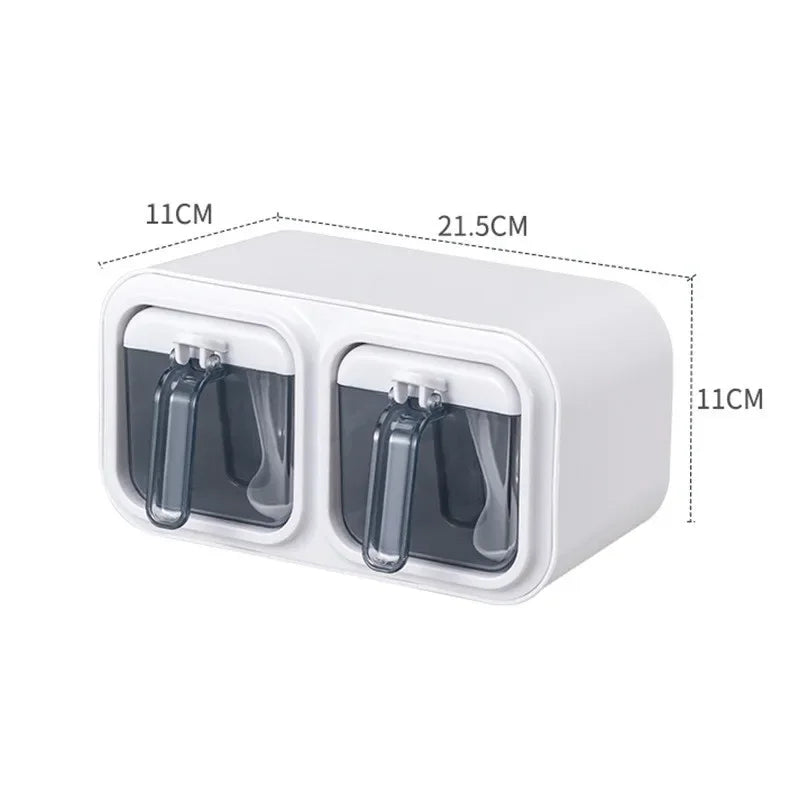 Kitchen Seasoning Box Wall Mounted Organizer Boxes Condiment Door Storage and Organization Jars for Spices Home Gadgets & Garden - TopTrendingCart.com