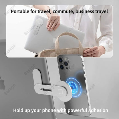 Magnetic Phone Holder for Laptop, Adjustable Desktop Monitor Laptop Phone Side Mount,Foldable Computer Monitor Expansion Bracket - TopTrendingCart.com