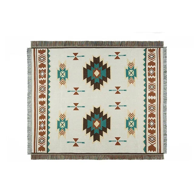 Ethnic Bohemian Mexico Blankets Outdoor Beach Picnic Blanket Striped Boho Linen Bed Blankets Plaid Sofa Mats Travel Rug Tassels - TopTrendingCart.com