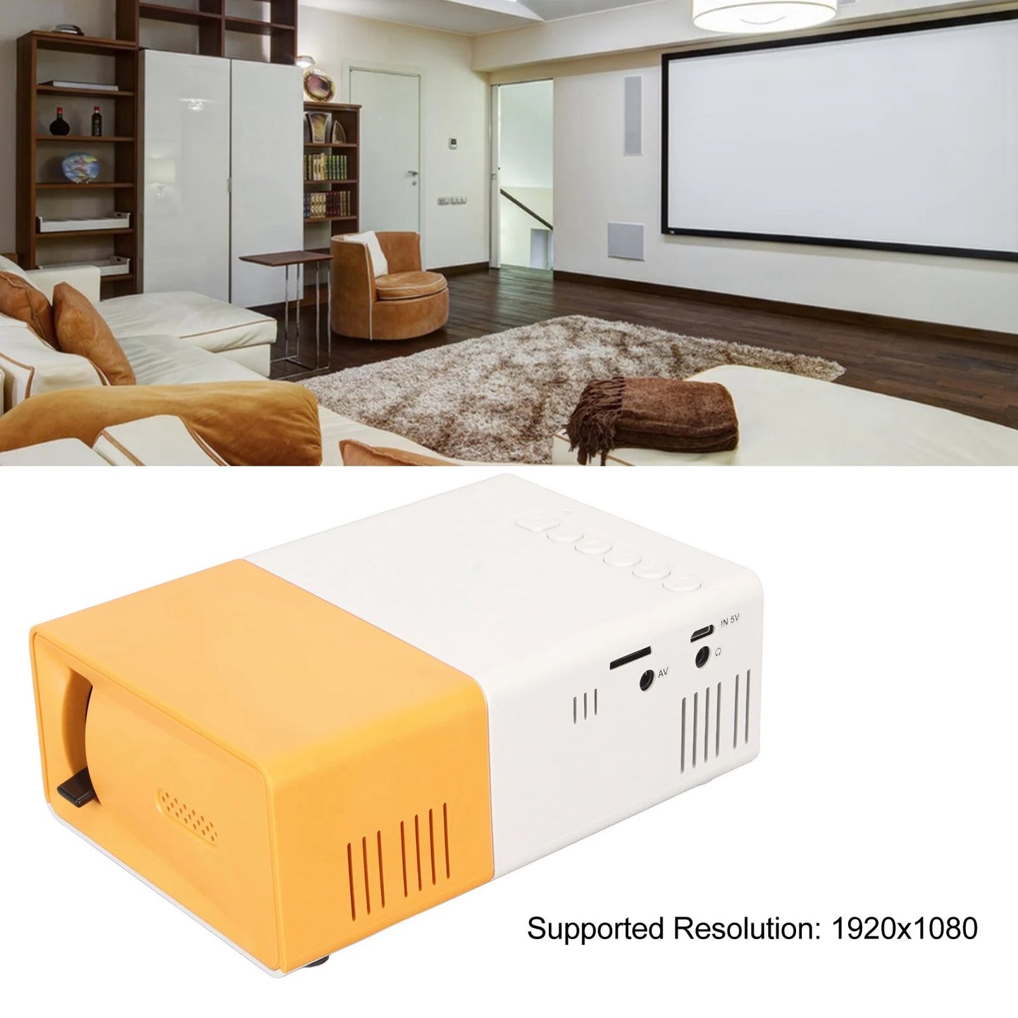 Mini Projector LCD 1080P Support AV VGA HD USB Remote Control Portable Projector for Family Movie Projector Portable Projector - TopTrendingCart.com