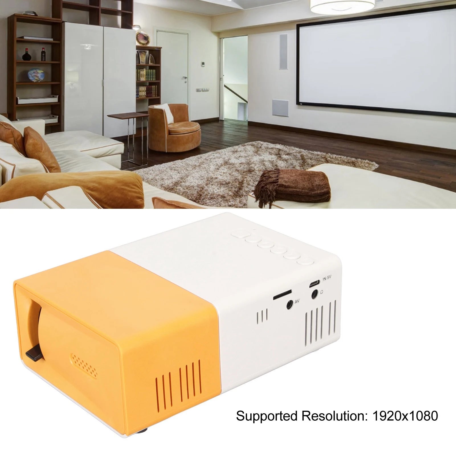 Mini Projector LCD 1080P Support AV VGA HD USB Remote Control Portable Projector for Family Movie Projector Portable Projector - TopTrendingCart.com