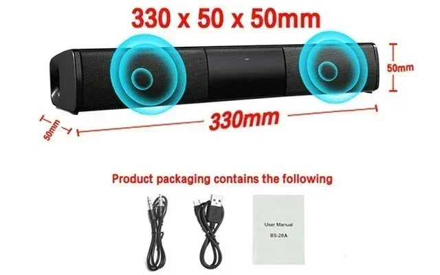 Portable Super Powerful Sound Bar Wireless Bluetooth Speaker Surround Stereo Home TV Sound Box Subwoofer FM Radio Caixa De Som
