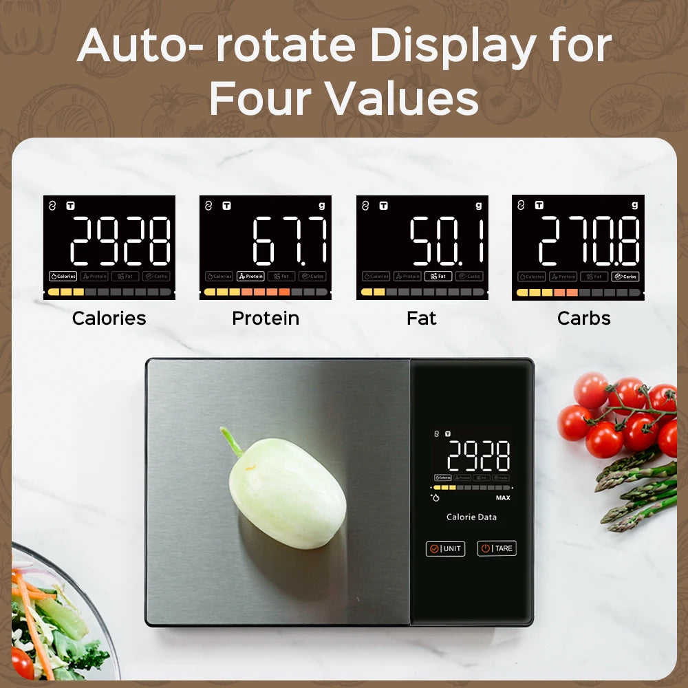 Digital Kitchen Scale 5kg Smart Food Scale Calories Calculator Nutrition Stainless Steel Kitchen Scale Smart Scale Kitchen Tool